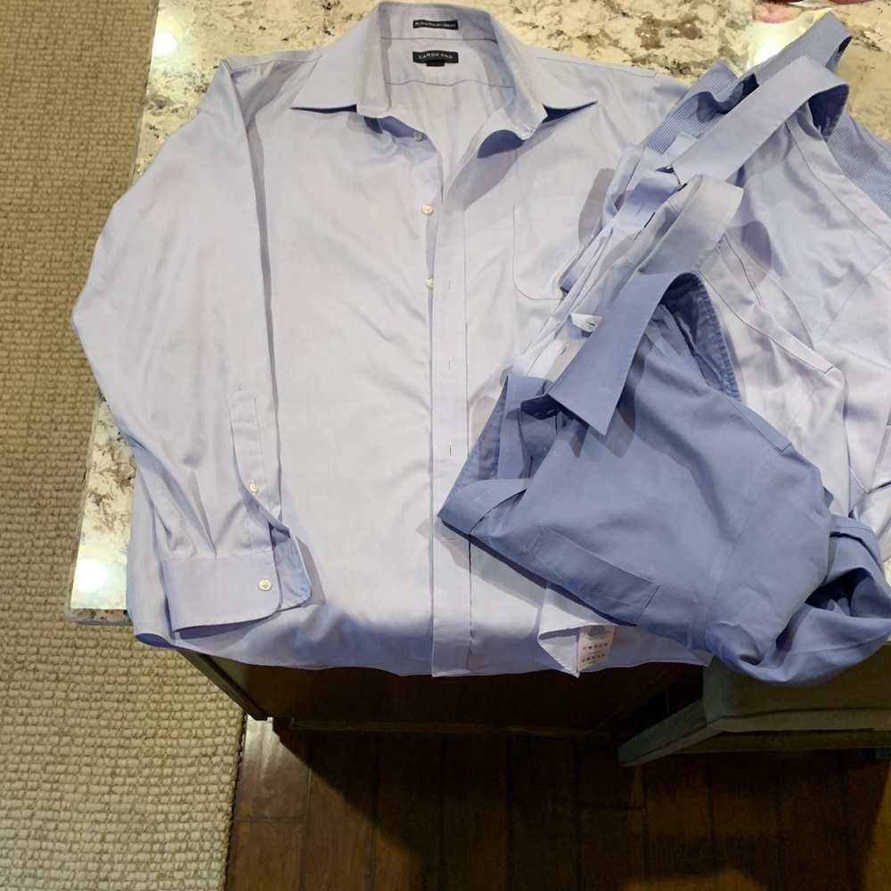 Lands End Mens dress shirts no iron group sale